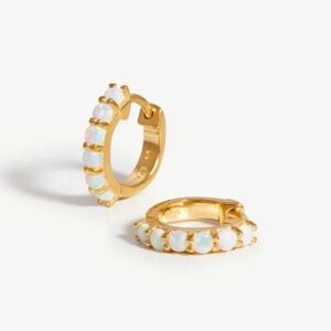 Missoma Gemstone Huggies Opal Earrings New In Box